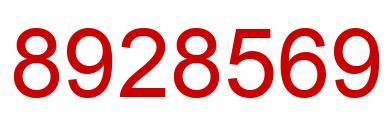Number 8928569 red image