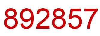 Number 892857 red image