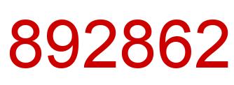 Number 892862 red image