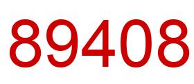Number 89408 red image