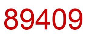 Number 89409 red image