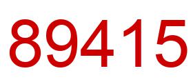 Number 89415 red image
