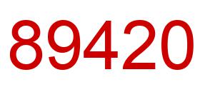 Number 89420 red image