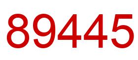 Number 89445 red image