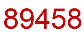 Number 89458 red image