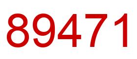 Number 89471 red image