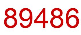 Number 89486 red image