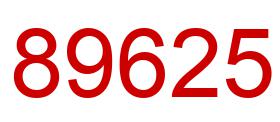 Number 89625 red image