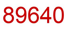 Number 89640 red image