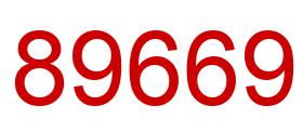 Number 89669 red image
