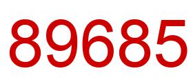 Number 89685 red image