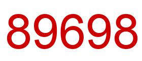 Number 89698 red image