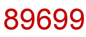 Number 89699 red image
