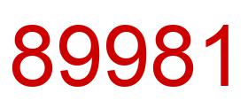 Number 89981 red image