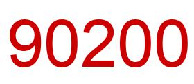 Número 90200 imagen rojo