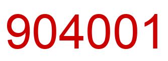 Número 904001 imagen rojo