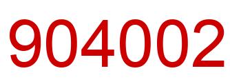 Número 904002 imagen rojo