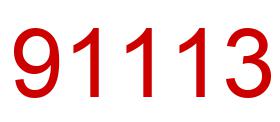 Number 91113 red image