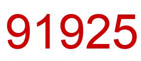 Number 91925 red image