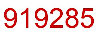 Number 919285 red image