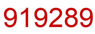 Number 919289 red image