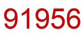 Number 91956 red image