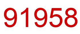 Number 91958 red image