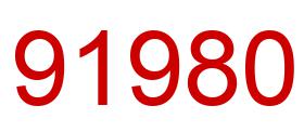 Number 91980 red image