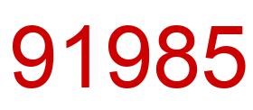 Number 91985 red image