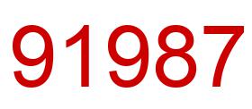 Number 91987 red image