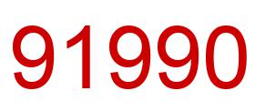 Number 91990 red image
