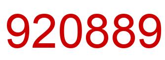 Number 920889 red image