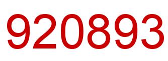 Number 920893 red image