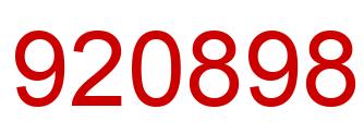 Number 920898 red image