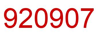 Number 920907 red image