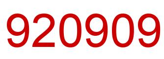 Number 920909 red image