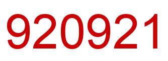 Number 920921 red image