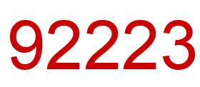 Number 92223 red image
