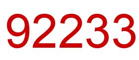 Number 92233 red image