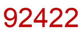 Number 92422 red image