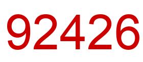 Number 92426 red image