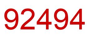 Number 92494 red image