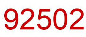 Number 92502 red image