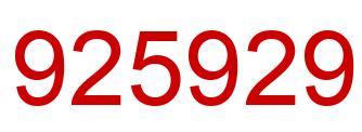 Number 925929 red image