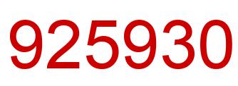 Number 925930 red image