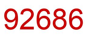 Number 92686 red image