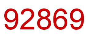 Number 92869 red image