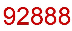 Number 92888 red image