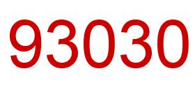 Number 93030 red image