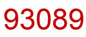 Number 93089 red image